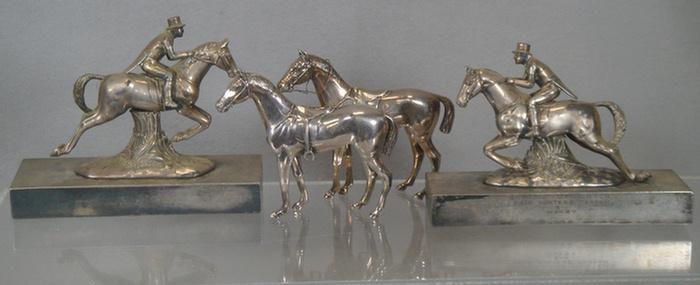 2 pr plated silver figural horse 3c3b9