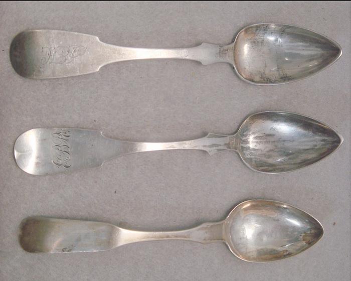 6 coin silver teaspoons A Miller  3c3c2