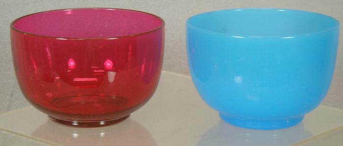 2 art glass finger bowls cranberry 3c3d9