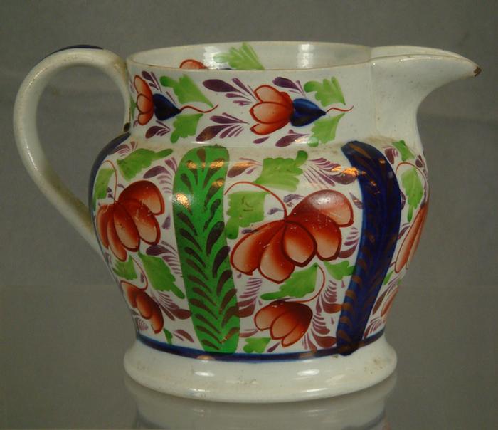 Gaudy Welsh pitcher,  grape pattern,