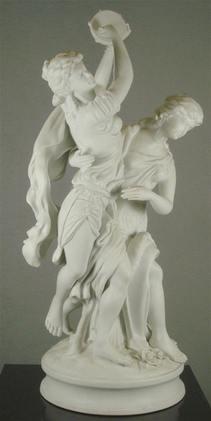 Parian figurine, 2 woman dancing