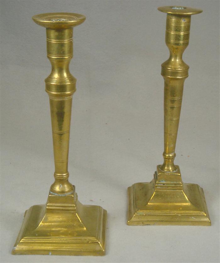 Pr brass candlesticks 2 pc threaded 3c425