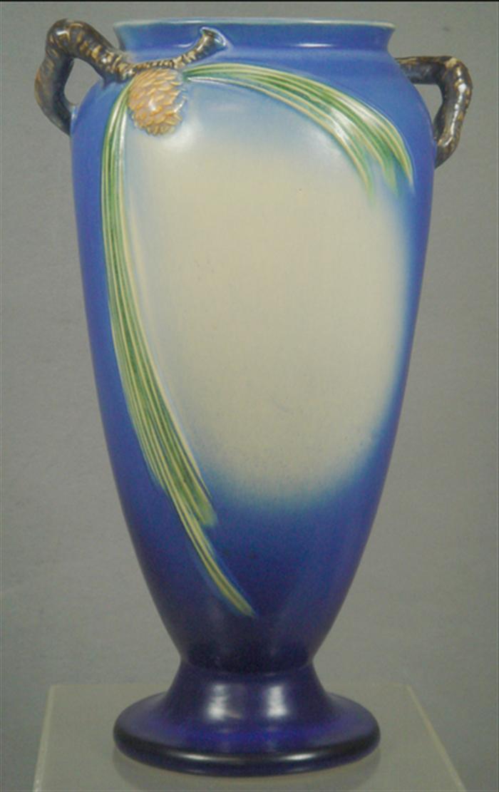 Roseville Blue Pine Cone vase,