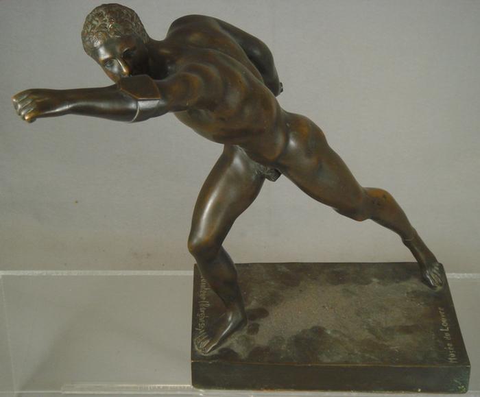 Bronze sculpture, titled "Gladiateur