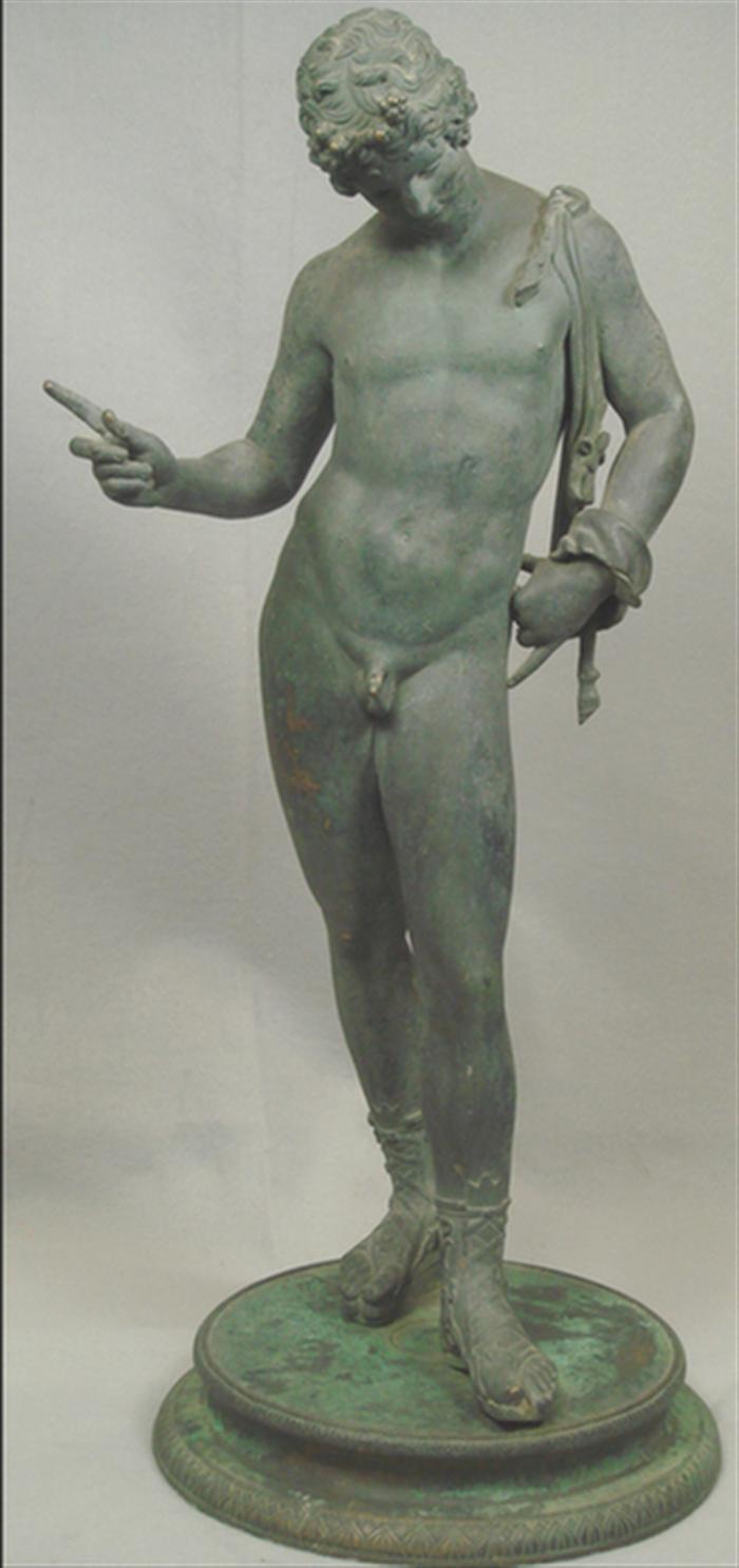 Bronze sculpture, Nude Roman, 24"h,