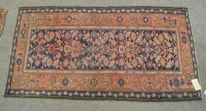 3.6 x 6.0 Hamadan throw rug, worn