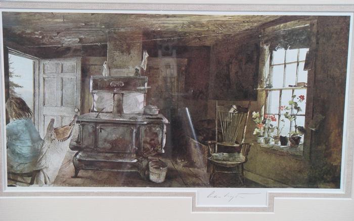 Andrew Wyeth Wood Stove a signed 3c4d6