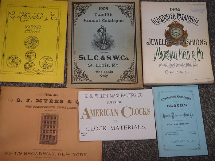 6 misc watch clock catalog reprints  3c136