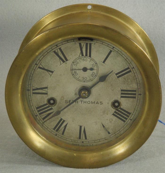 Seth Thomas ship's clock, 6" dial,
