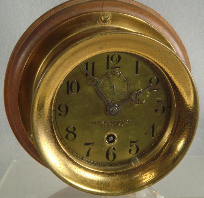 Chelsea brass ships clock, 4" dial,