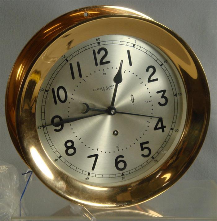 Chelsea brass ships clock, 8" 