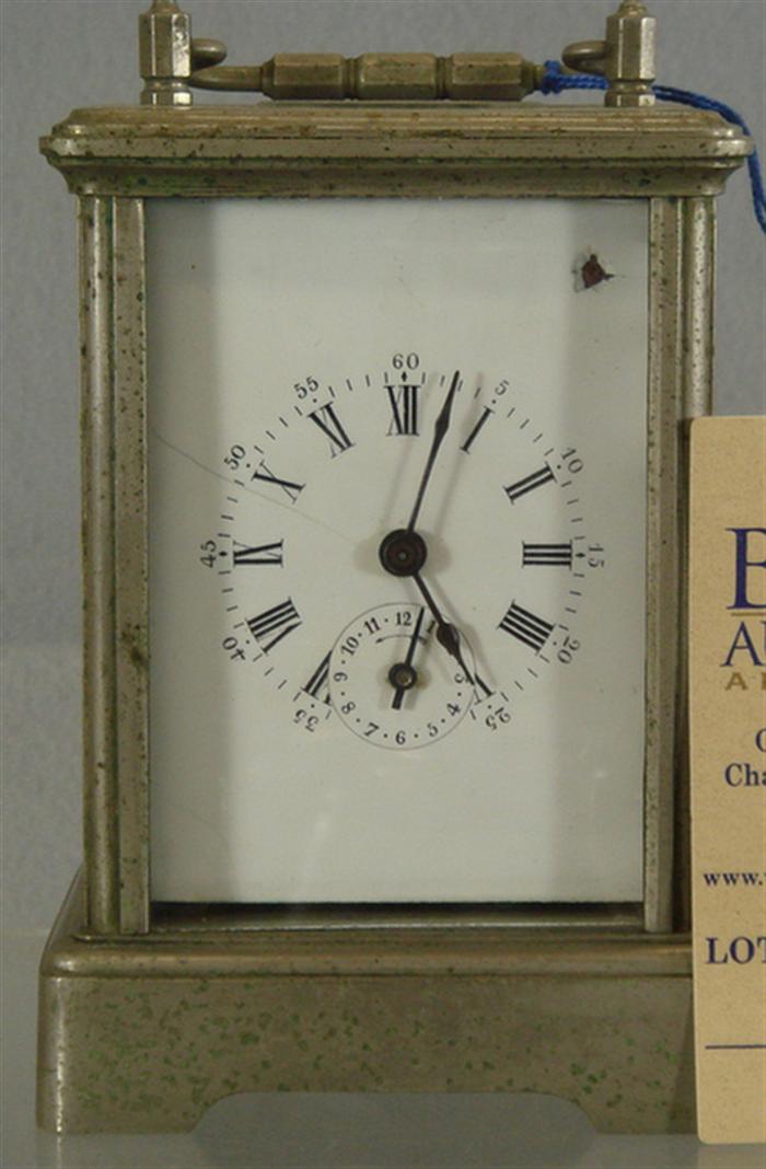 French nickle plated carriage clock,