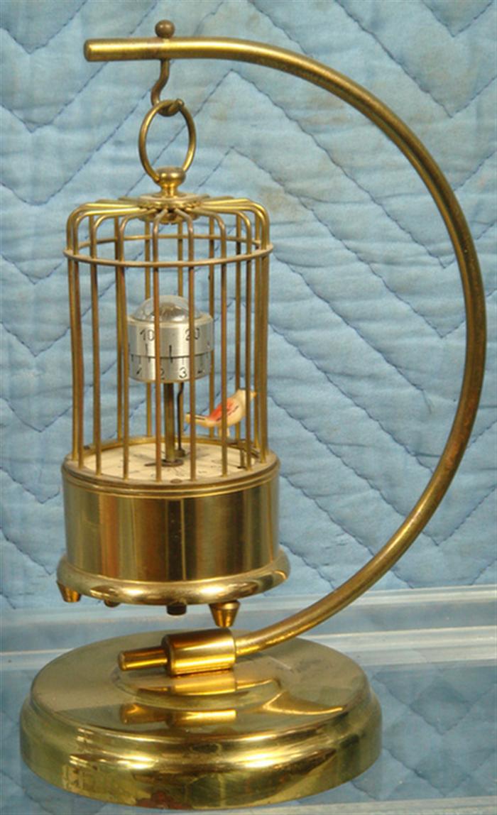 Kaiser brass bird cage clock, mecahnical