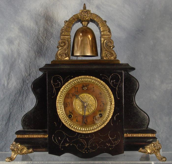 Gilbert Curfew black wood mantle clock,