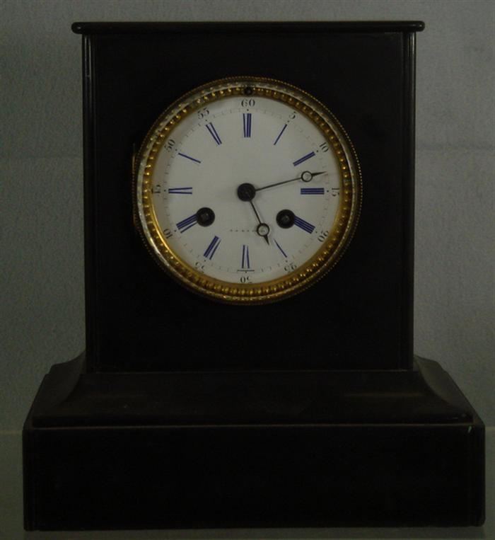 French black marble mantle clock  3c1ad