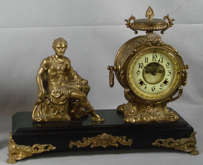 New Haven figural Bremus mantle clock,