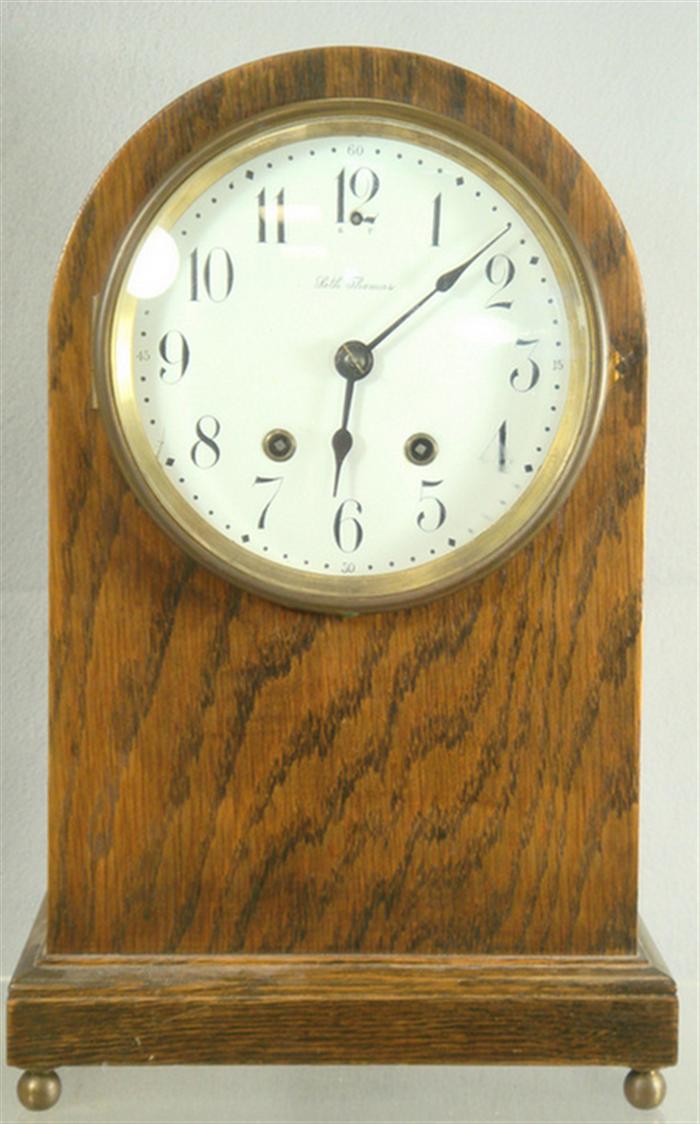 Seth Thomas Tudor oak mantle clock,