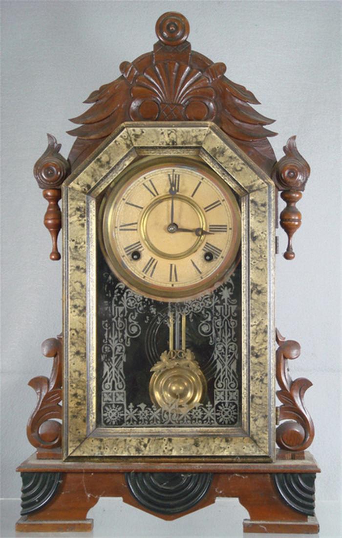 Ansonia walnut mantle clock with 3c1ea