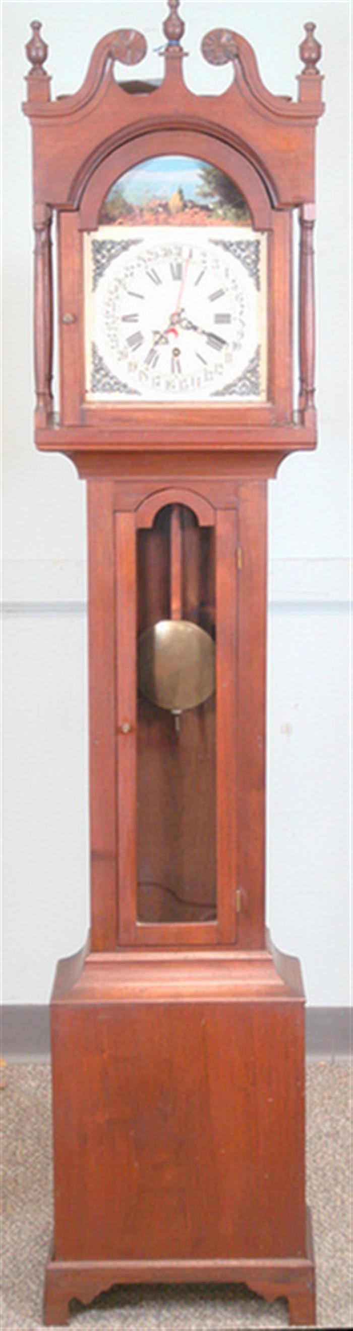 Miniature walnut tall case clock  3c21d