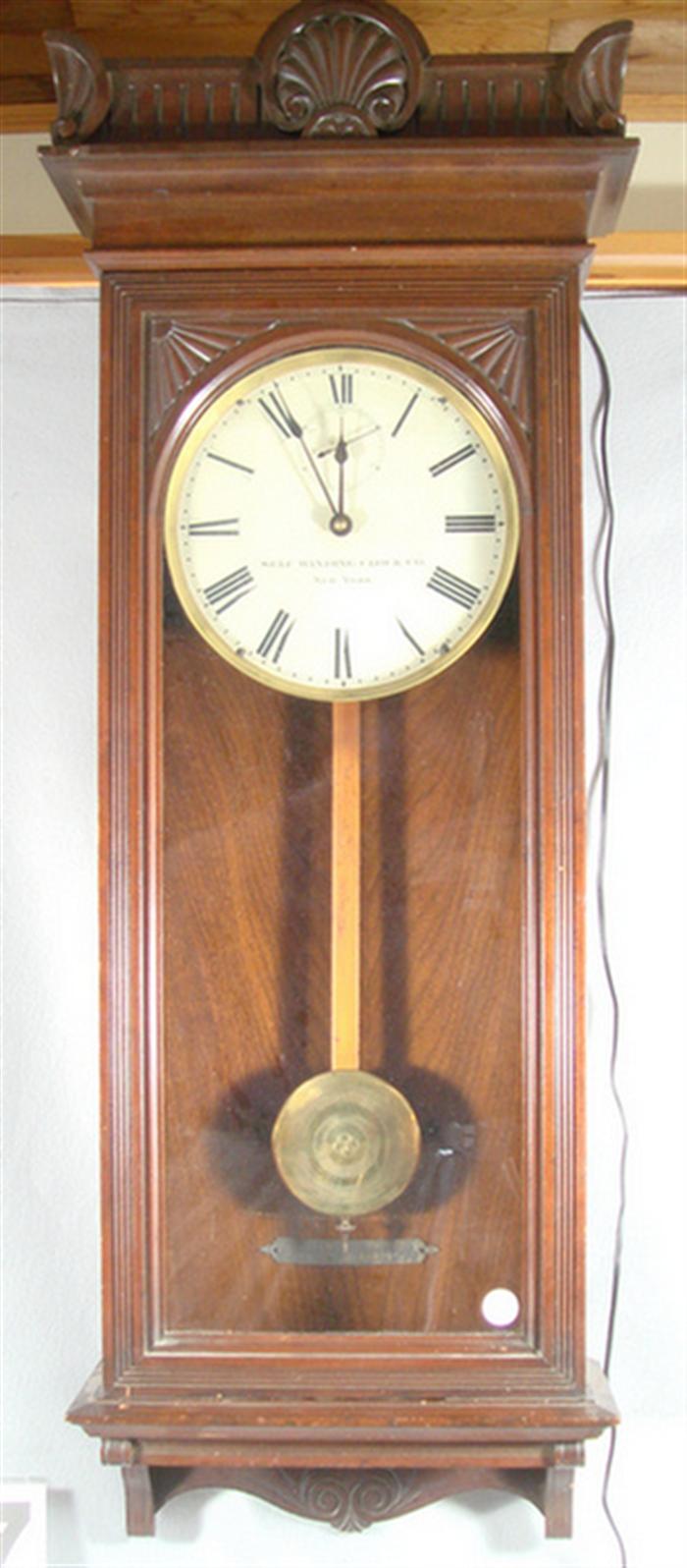 Self Winding Clock Co No 16 walnut wall