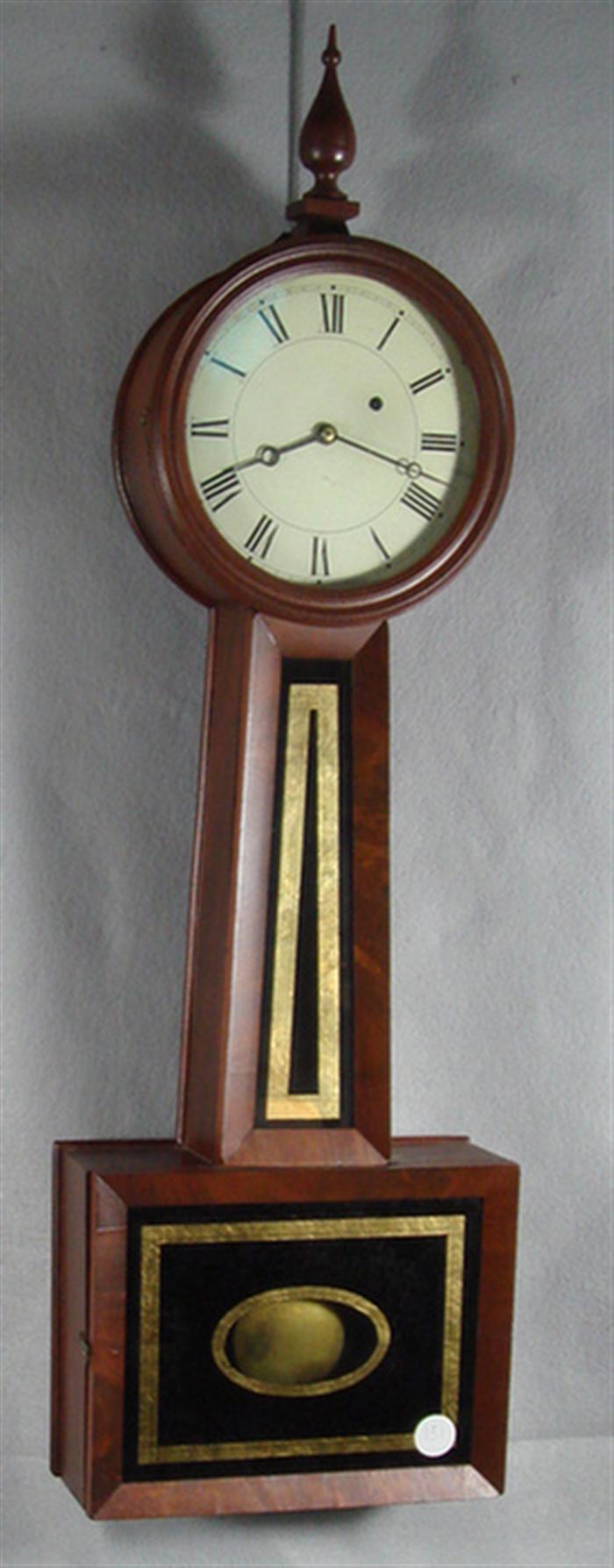 Mahogany weight driven banjo clock  3c247