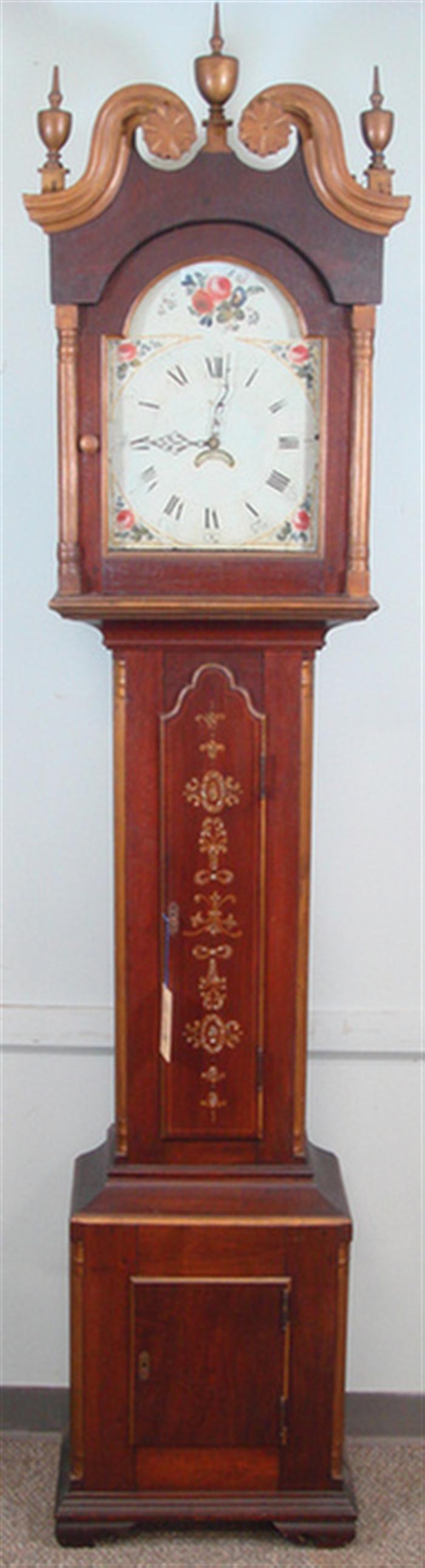 Walnut Chippendale tall case clock 3c24f