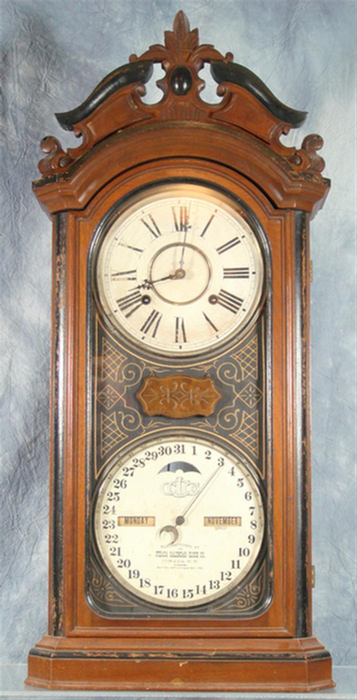 Ithaca No 4 1/2 calendar clock, very