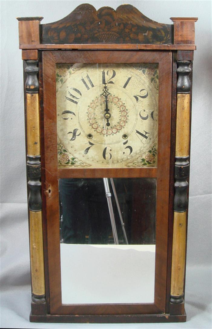 Stenciled column clock, 30 hr movement,