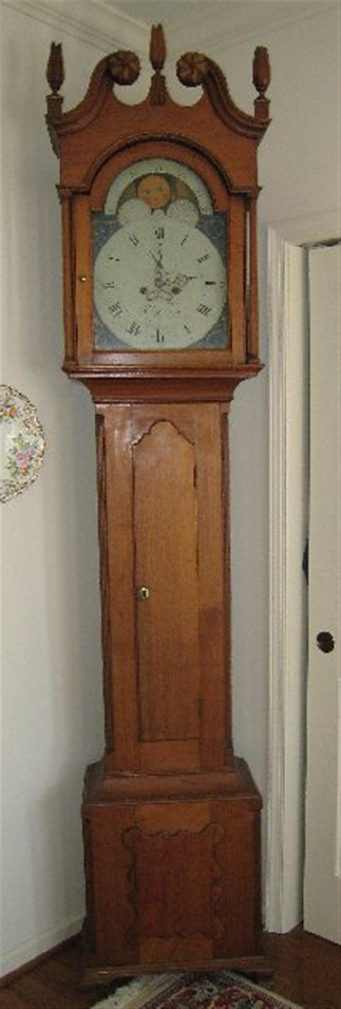 Walnut Chippendale tall case clock 3c274