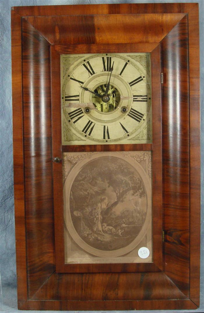 Comstock & Minor mahogany OG shelf clock,