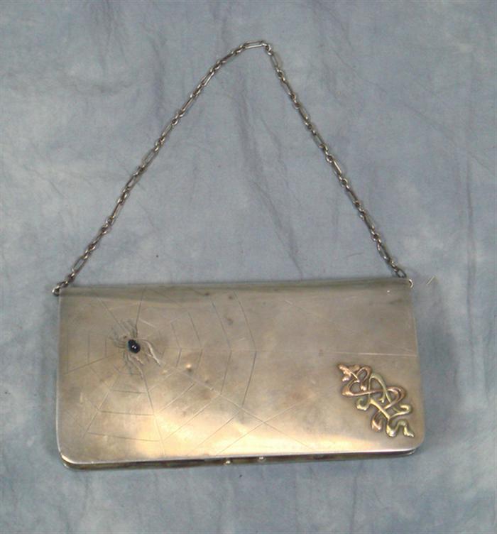 Russian silver purse with engraved