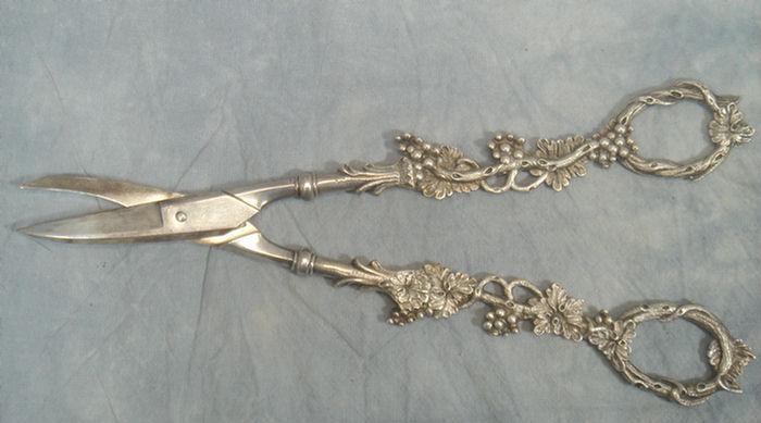 Sterling handled grape shears, solid