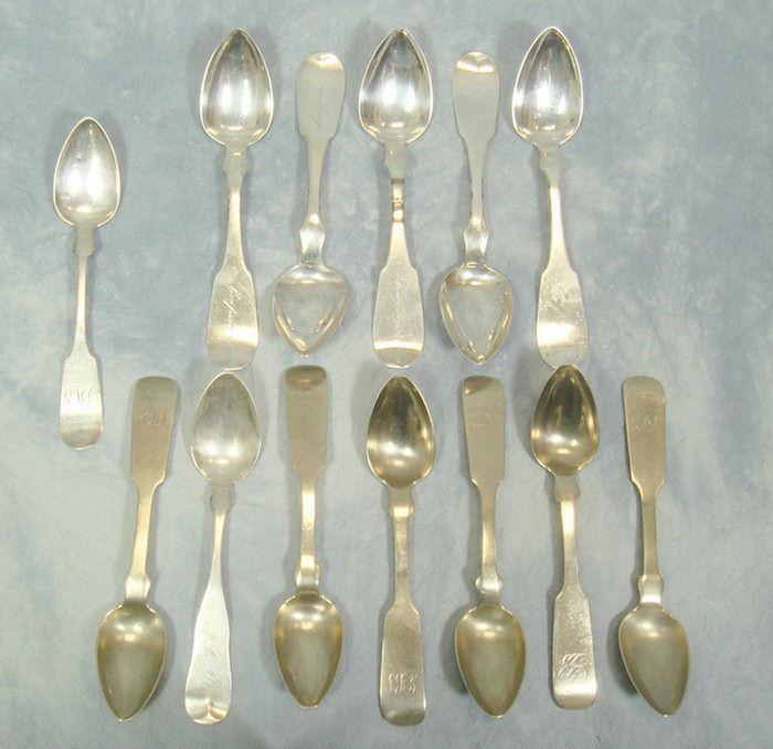 5 coin silver teaspoons by WR Otis  3c692