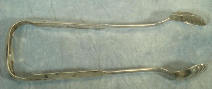 American coin silver tongs L Quandale  3c69a