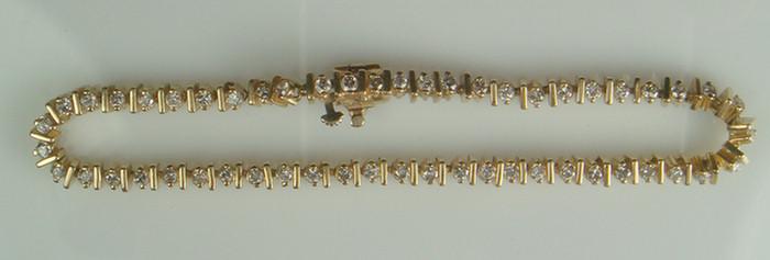 14K YG diamond tennis bracelet  3c6c2