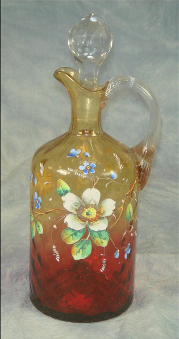 Amberina quilted cruet with clear 3c6ea
