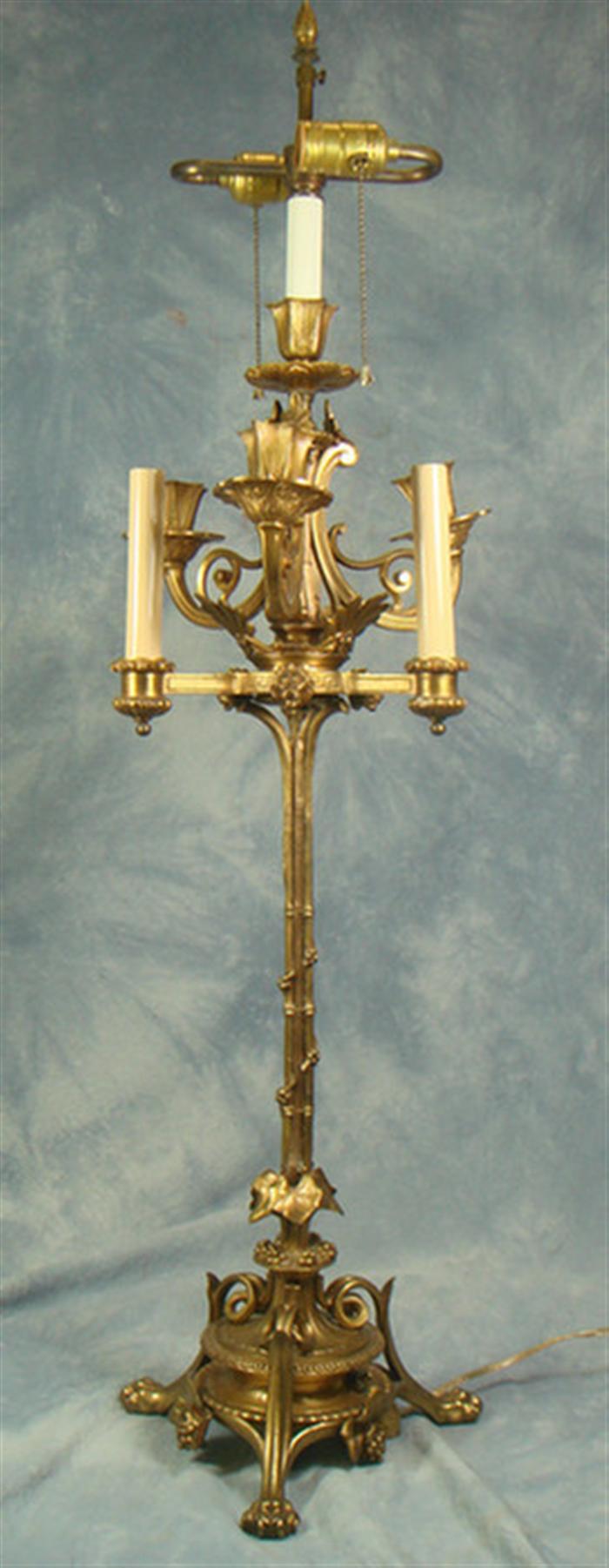 French gilt bronze 6 arm candelabra