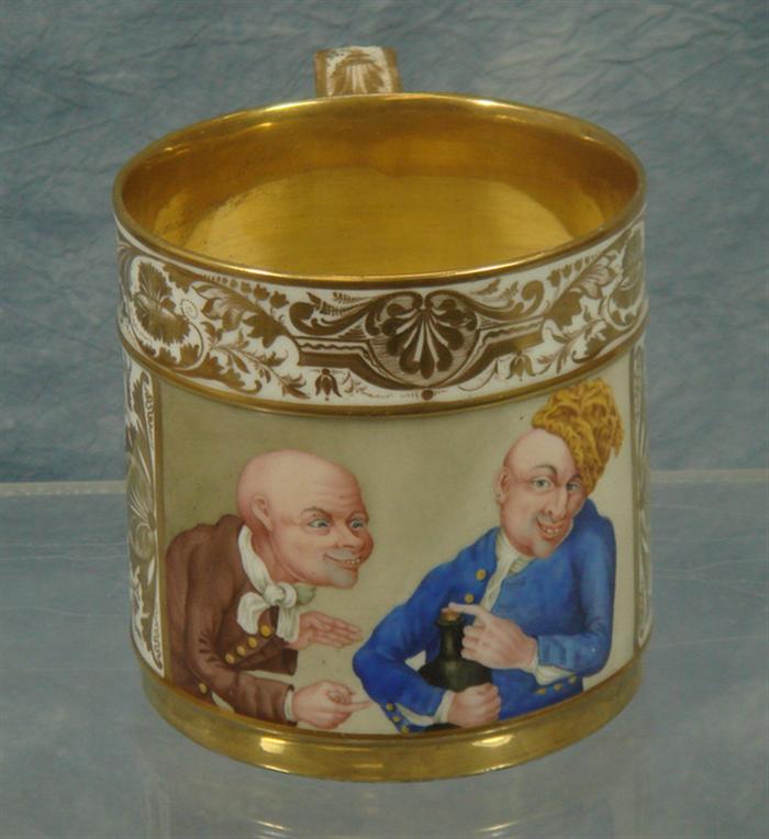 French gilt porcelain mug with