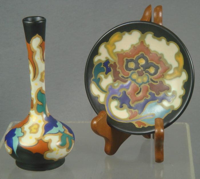 2 pcs Gouda pottery 6 vase and 3c762