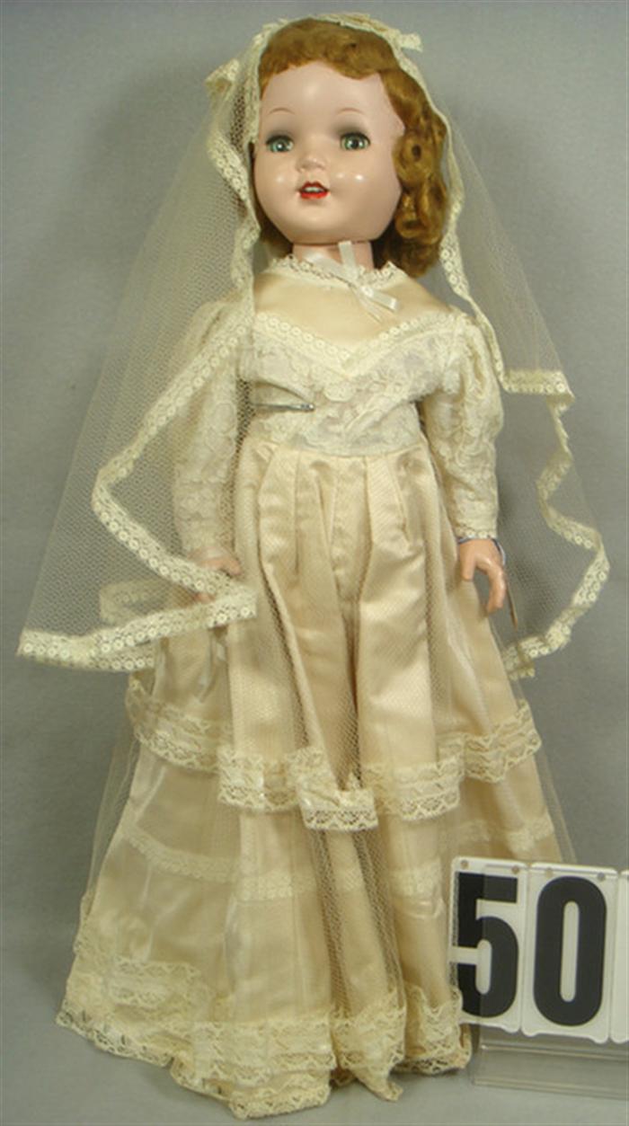 27 Hard plastic unmarked Bride Doll,