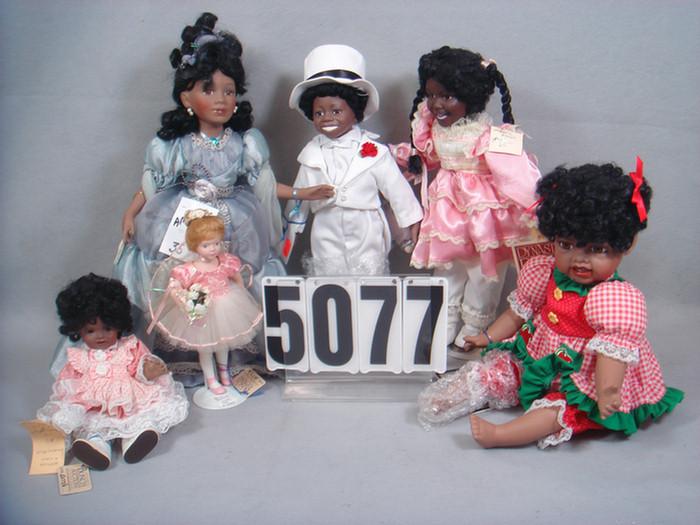 Porcelain/Cloth dolls lot, 8 to