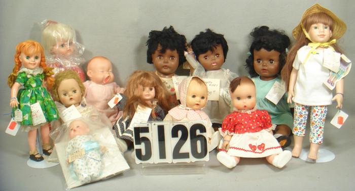 Assorted older doll lot, 9 to 21