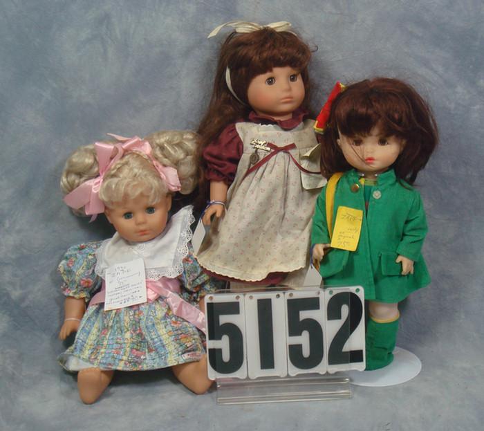 Zapf doll lot, 15 to 18 inches tall,