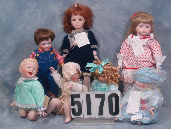 Porcelain dolls, 8 to 19 inches