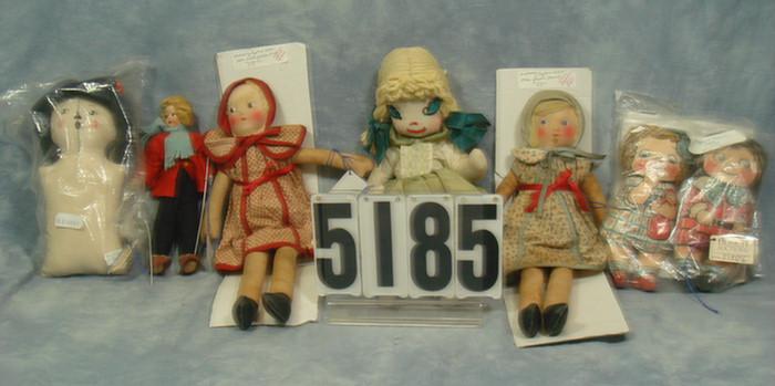 Cloth dolls lot, new and old, the