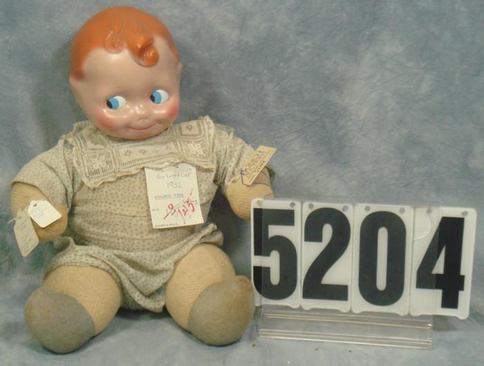 14" Unmarked Kewpie doll, composition/cloth