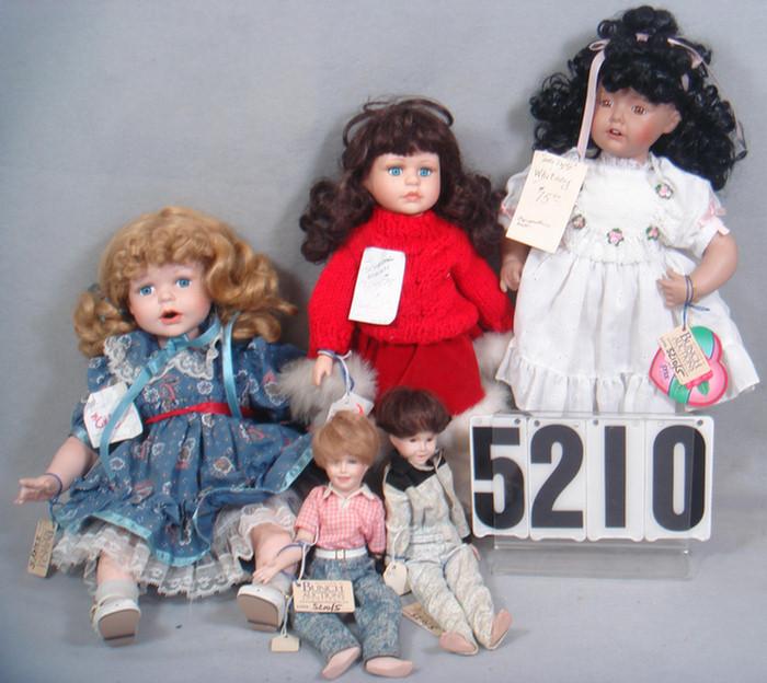 Porcelain Dolls, 10 to 17" tall,
