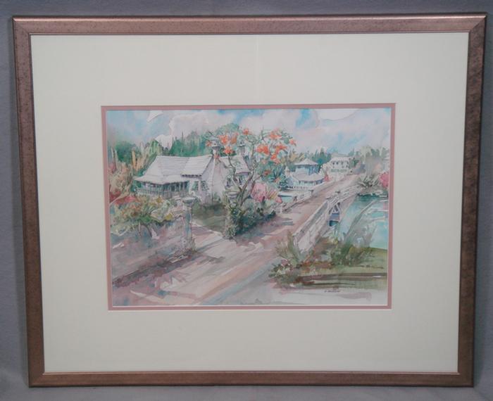 C Rousseau, 20th c, w/c, Bermuda Street