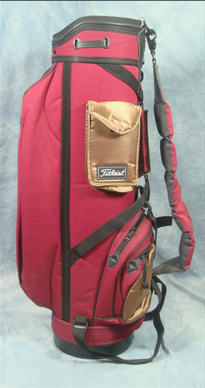 Titleist, red and gold cart bag with