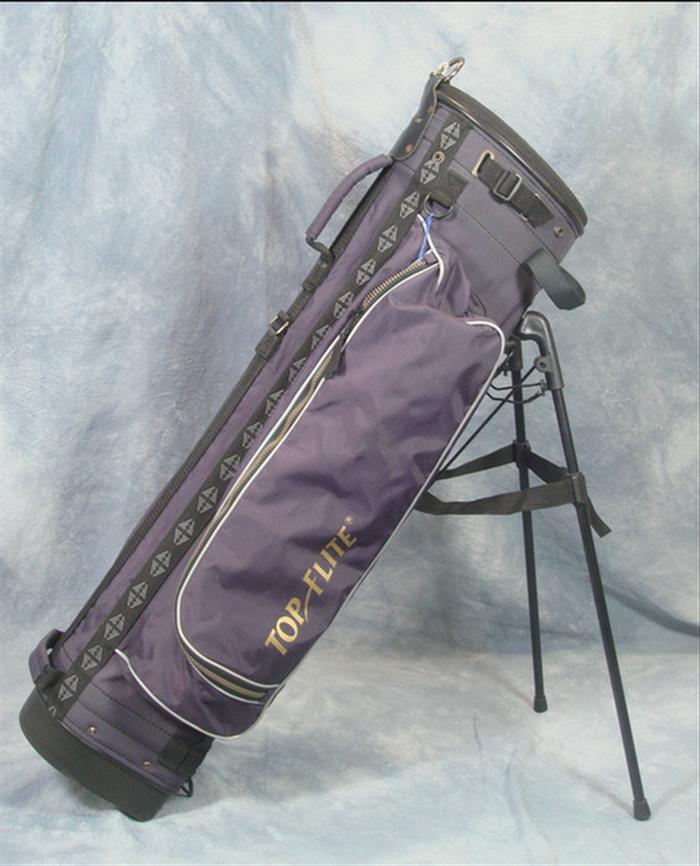 Top Flite, purple and black carry bag,